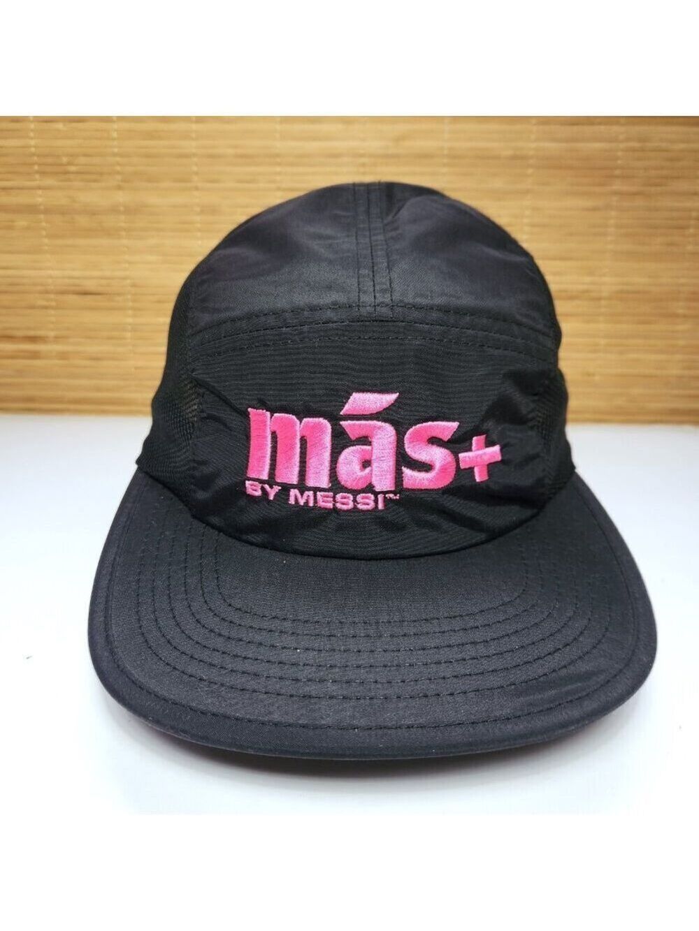 Mas+ by Messi Cycling Hat Cap Unisex Black Mesh Sides Adjustable